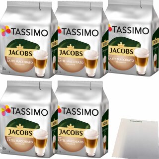 Jacobs Tassimo Latte Macchiato Classico VPE 5er Pack (5x8 Kapseln 5x264g Packung) + usy Block