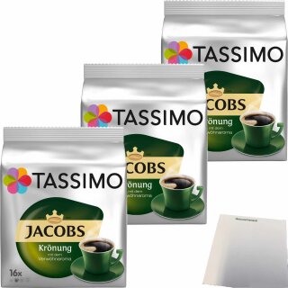 Tassimo Jacobs Krönung 3er Pack (3x16 Kapseln 3x104g Packung)  + usy Block