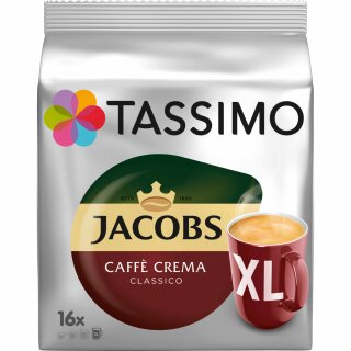 Tassimo Jacobs Caffè Crema Classico XL (16 Kapseln 132,8g Packung) Restposten Sonderpreis MHD 07.02.2025