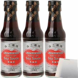 PRB Superior Helle Sojasauce 3er Pack (3x150ml Flasche) + usy Block