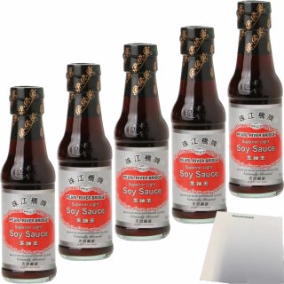 PRB Superior Helle Sojasauce 5er Pack (5x150ml Flasche) + usy Block