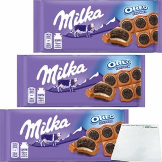 Milka Oreo Sandwich Schokolade 3er Pack (3x92g Tafel) + usy Block