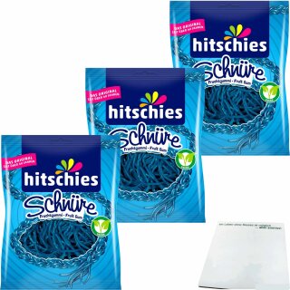 hitschies Schnüre Blau 3er Pack (3x125g Beutel) + usy Block