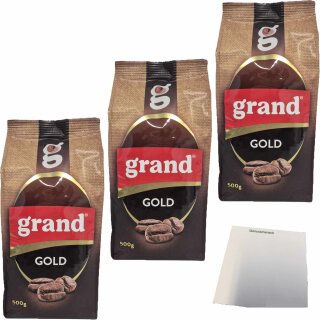 Grand Kaffee Gold 3er Pack (3x500g Beutel) + usy Block