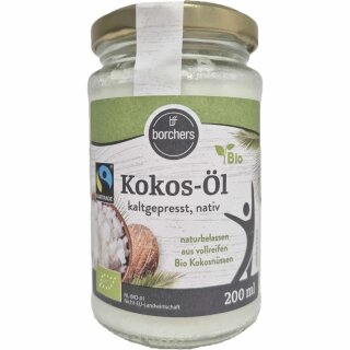 Borchers Kokos-Öl kaltgepresst, nativ (200ml Glas)
