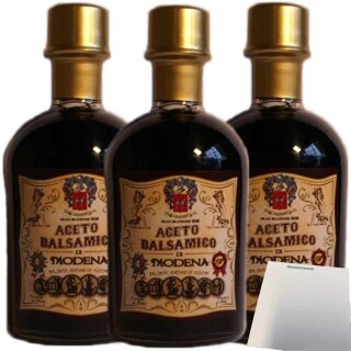 Bertoni Aceto Balsamico di Modena IGP 6 Medallien 3er Pack (3x250ml Flasche) + usy Block