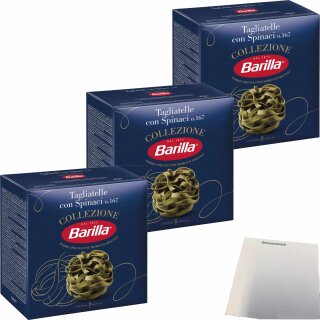 Barilla Nudeln, Tagliatelle con Spinaci Bolognesi 3er Pack (3x500g Packung) + usy Block