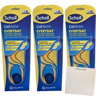 Scholl Einlegesohle Everyday Men 3er Pack (3x1 Paar Packung) + usy Block