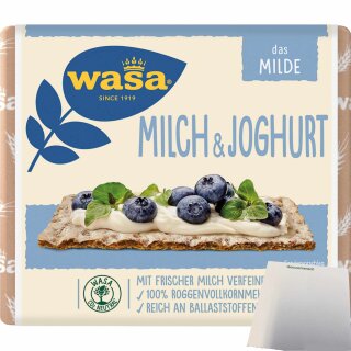 Wasa Milch & Joghurt Knäckebrot (230g Packung) + usy Block