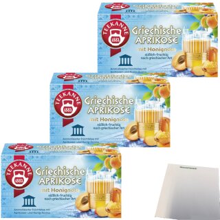 Teekanne Griechische Aprikose 3er Pack (3x45g Packung) + usy Block