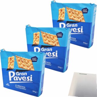 Gran Pavesi Kekse non Salati "Ungesalzen" 3er Pack (3x560g Packung) + usy Block