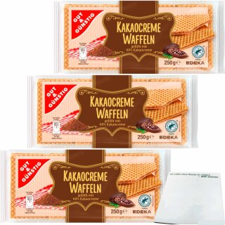 G&G Waffeln mit Kakaocremefüllung 3er Pack (3x250g) + usy Block