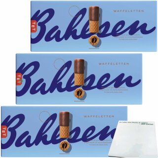 Bahlsen Waffeletten Waffelgebäck mit Vollmilchschokolade 3er Pack (3x100g Packung) + usy Block