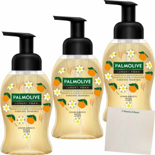 Palmolive Magic Softness Schaum-Handseife Jasmin und Orangenblüte (3x250ml Pumpspender) + usy Block