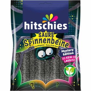 Hitschies fruit gum, acidic spider legs, cola