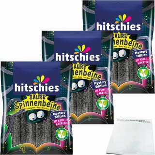 Hitschies fruit gum, acidic spider legs, cola