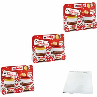 nutella Gewürzstreuer mit 4 Etiketten 3er Pack (3x2x30g Glas) + usy Block