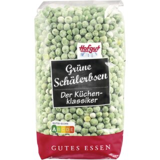Hofgut Grüne geschälte Erbsen (500g Beutel)