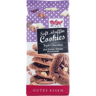 Hofgut Soft Cookies Triple Chocolate (210g Packung)