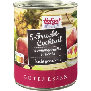Hofgut 5-Frucht-Cocktail leicht gezuckert (850ml Dose)