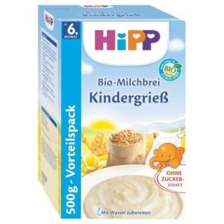 Hipp Bio-Milchbrei Kindergrieß ab dem 6. Monat (500g Box)