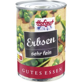 Hofgut Erbsen sehr fein (425ml Dose)