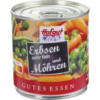 Hofgut Erbsen sehr fein mit Möhren (212ml Dose)