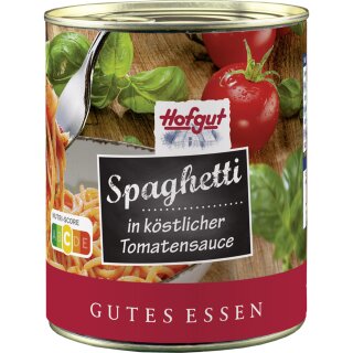 Hofgut Spaghetti in Tomatensauce (800ml Dose)