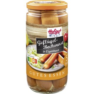 Hofgut Geflügel Bockwurst (5/250g Glas)