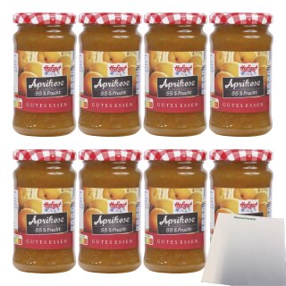 Hofgut Aprikose Fruchtaufstrich VPE (8x250g Glas) + usy Block