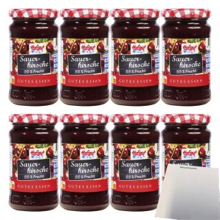 Hofgut Sauerkirsche Fruchtaufstrich VPE (8x250g Glas) + usy Block