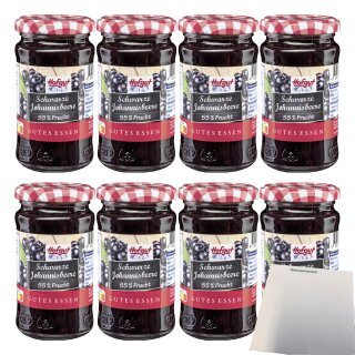 Hofgut Schwarze Johannisbeere Fruchtaufstrich VPE (8x250g Glas) + usy Block