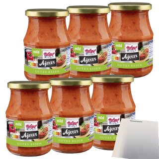 Hofgut Ajvar mild VPE (6x370ml Glas) + usy Block