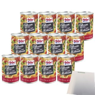 Hofgut Erbsen sehr fein mit Möhren VPE (12x425ml Dose) + usy Block