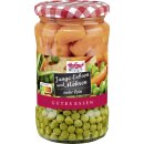 Hofgut Erbsen sehr fein mit Möhren VPE (12x370ml Glas) + usy Block