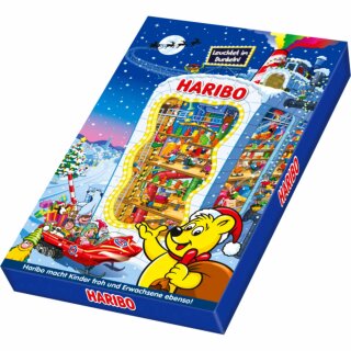 Haribo Adventskalender Fruchtgummifabrik, leuchtet im dunkeln! (300g Packung)