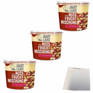 Maryland Studentenfutter Berry 3er Pack (3x275g Becher) + usy Block