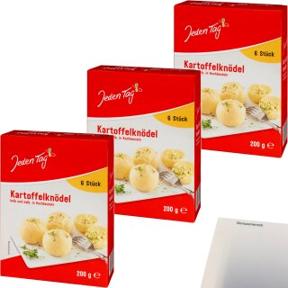 Jeden Tag 6 Kartoffel-Knödel im Kochbeutel 3er Pack (3x200g Packung) + usy Block