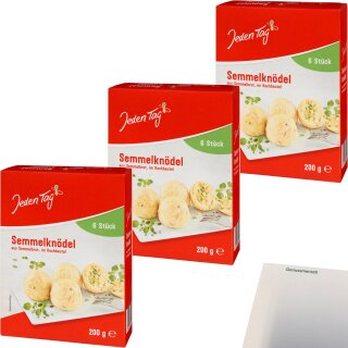 Jeden Tag 6 Semmelknödel im Kochbeutel 3er Pack (3x200g Packung) + usy Block