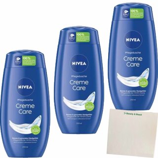Nivea Dusche Creme Care 3er Pack (3x250ml Flasche) + usy Block