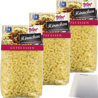 Hofgut Hörnchen 3er Pack (3x500g Beutel) + usy Block