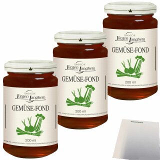 Jürgen Langbein Gemüse-Fond 3er Pack (3x200ml Glas) + usy Block