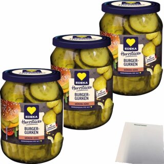 EDEKA Burgergurken 3er Pack (3x330g Glas) + usy Block