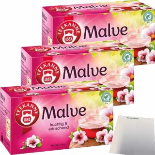 Teekanne Malve 20 Teebeutel 3er Pack (3x40g Packung) + usy Block