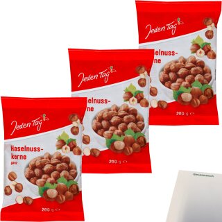 Jeden Tag Haselnusskerne ganz 3er (3x200g Packung) + usy Block