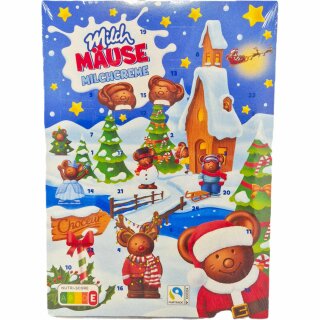 Milch Mäuse Adventskalender mit Milchmäuse Milchcreme (140g Packung)