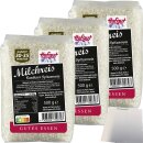 Hofgut Milchreis Rundkorn 3er Pack (3x500g Packung) + usy Block