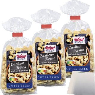 Hofgut Cashews g+g 3er Pack (3x150g Karton) + usy Block