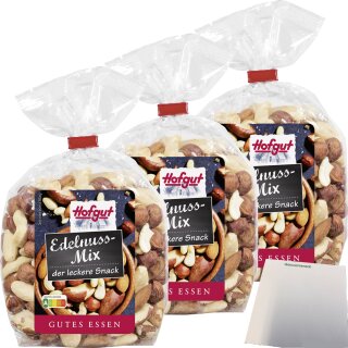 Hofgut Edel-Nuss-Mix 3er Pack (3x400g Beutel) + usy Black