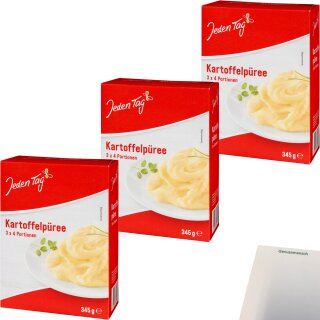 Jeden Tag Kartoffelpüree 12 Portionen 3er Pack (3x345g Packung) + usy Block